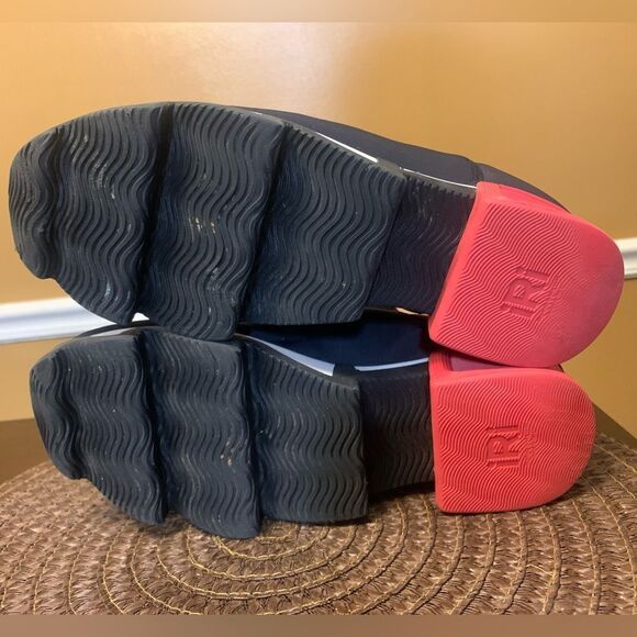 iRi NYC Unisex Black -White Red Heel Neoprene Sneaker Platform  Sz EU 38.5 US7.5 - Picture 8 of 8